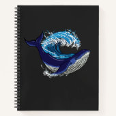 Blauer Wal und Welle Notizblock (Vorderseite)