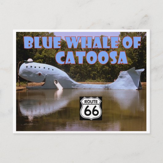 Blauer Wal von Catoosa Route 66 Postkarte (Vorderseite)
