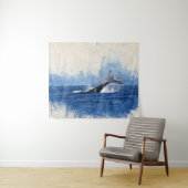 Blauer Wal Wandteppich (Beispiel (Horizontal))