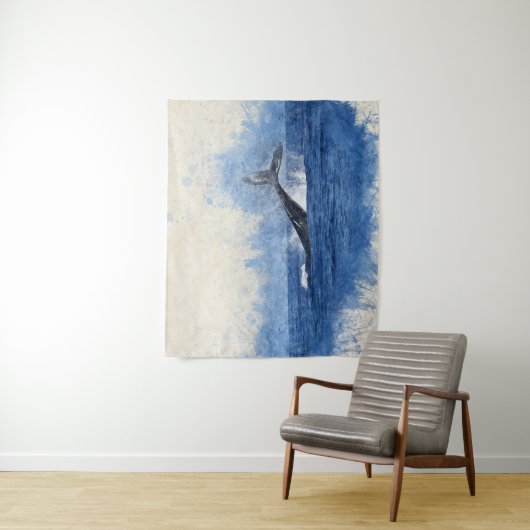 Blauer Wal Wandteppich (Beispiel)