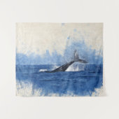 Blauer Wal Wandteppich (Vorderseite (Horizontal))