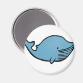 Blauer Wal Zeichnend Magnet (Vorderseite/Rückseite)