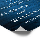 Blauer Wald & Blush Rose Hochzeit Begrüßung Poster (Ecke)