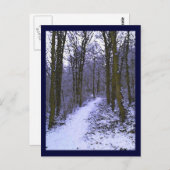 Blauer Wald im Schnee Postkarte (Vorne/Hinten)