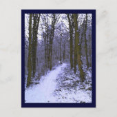 Blauer Wald im Schnee Postkarte (Vorderseite)