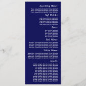 Blauer Wald, Restaurant Slimline Menükarte (Rückseite)