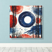 Blauer Wald Watercolor Wandkunst Leinwanddruck (Insitu (Holzboden))