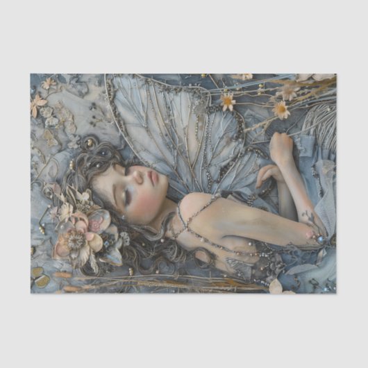 BLAUER WALDFAIRY MIRL DECOUPAGE TISSUPAPIER SEIDENPAPIER (Vorderseite)