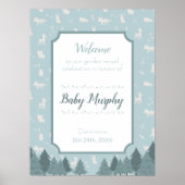 Blauer Waldkrebs Genderoffenbarung Begrüßungszeich Poster (Vorne)