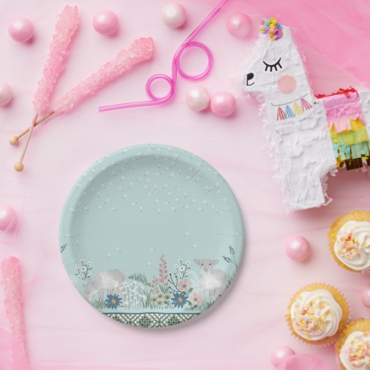 Blauer Waldlamm-Papier-Teller 7" Pappteller (Party)