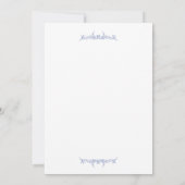 Blauer Wappen Brautdusche Einladung (Rückseite)