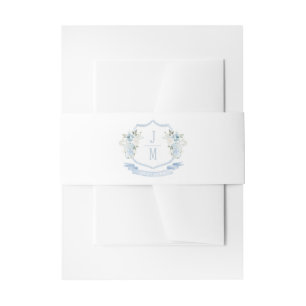 Blauer Wappen Monogram Hochzeit Einladungsbanderole