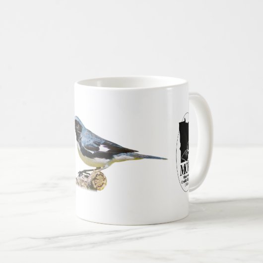 Blauer Warbler-Kaffee-Tasse Kaffeetasse (VorderseiteRechts)