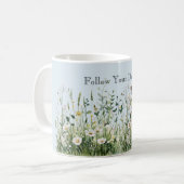 Blauer Waschbär Blumen-Träume Kaffeetasse (Vorderseite Links)
