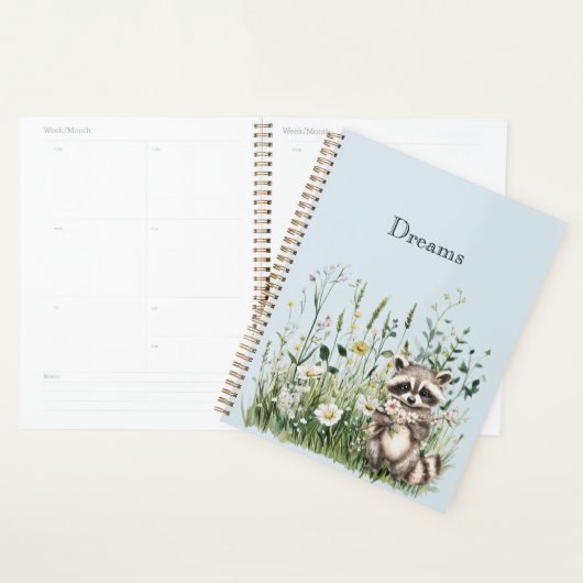 Blauer Waschbär Blumen-Träume Planer (Anzeige)