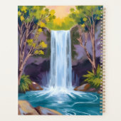 Blauer Wasserfall | Waldlandschaft Naturmalerei Planer (Rückseite)