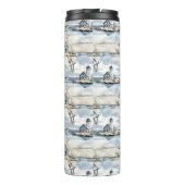 BLAUER WASSERFARBE KÜSTENHÜTTE UND LEICHTHIN THERMOSBECHER (Rückseite)