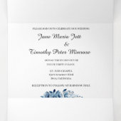 BLAUER WASSERFARBE TRIFOLD WEDING INVITATION DREIFACH GEFALTETE KARTE (Innenseite Mitte)