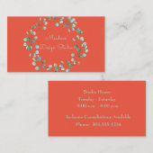 Blauer Wasserfarben Blumenstrauß Visitenkarte (Vorne/Hinten)