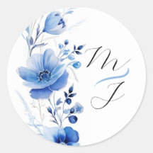 Blauer Wasserfarben Botanisch