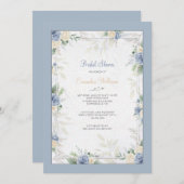 Blauer Wasserfarben Einladung (Vorne/Hinten)
