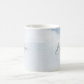 Blauer Wasserfarben-Junge-Taufe Kaffeetasse (Mittel)