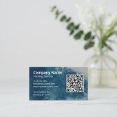 Blauer Wasserfarben-Maler QR-Code Visitenkarte (Stehend Vorderseite)