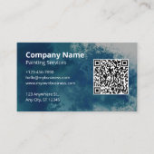 Blauer Wasserfarben-Maler QR-Code Visitenkarte (Vorderseite)