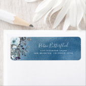 Blauer Wasserfarben mit floraler Rücksendeadresse (Insitu)