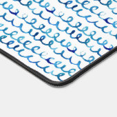 Blauer Wasserfarben-Muster 2 Schreibtischunterlage (Ecke)