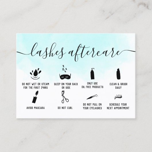 Blauer Wasserfarben nach der Pflege Visitenkarte (Vorderseite)