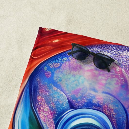 Blauer Wasserfarben-Oktopus von Fierce Strandtuch (Beispiel)