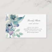 Blauer Wasserfarben Visitenkarte (Rückseite)