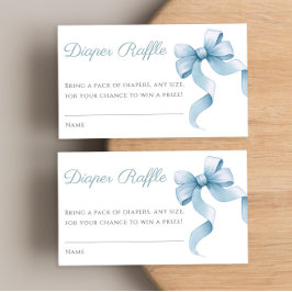 Blauer Wasserfarbenbeutel Babydusche Windelpreisra Begleitkarte