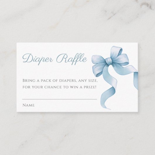 Blauer Wasserfarbenbeutel Babydusche Windelpreisra Begleitkarte (Vorderseite)