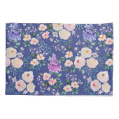 Blauer Wasserfarbenblumen Kissenbezug (Rückseite)