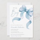 Blauer Wasserfarbenbogen Es ist eine Baby-Dusche Einladung (Vorderseite)