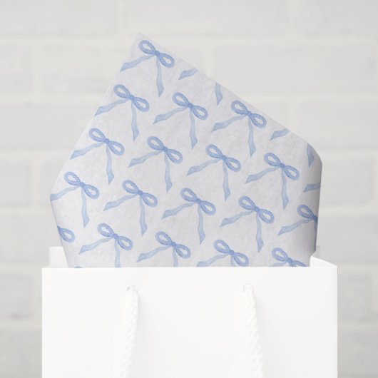 Blauer Wasserfarbenbow Seidenpapier (Geschenktüte)
