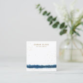 Blauer WasserfarbenEarring Display-Halter Quadratische Visitenkarte (Stehend Vorderseite)