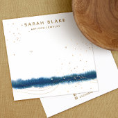 Blauer WasserfarbenEarring Display-Halter Quadratische Visitenkarte