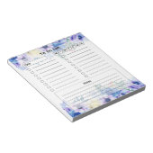 Blauer Wasserfarbenflor Notizblock (angewinkelt)
