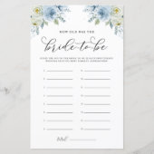 Blauer Wasserfarbenflor wie alt war das Brautspiel (Vorderseite)