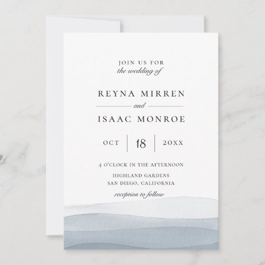 Blauer Wasserfarbenfroh Einladung (Vorderseite)