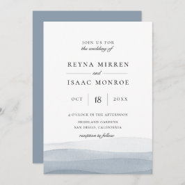 Blauer Wasserfarbenfroh Einladung