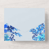 Blauer Wasserfarbenfroh - Einladung zur Hochzeit (Rückseite)