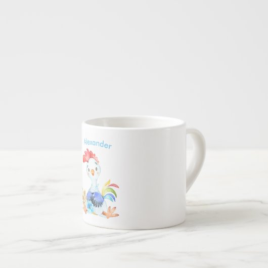 Blauer Wasserfarbenfroh Espressotasse (Vorderseite Rechts)