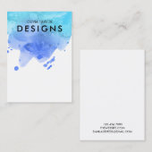 Blauer Wasserfarbenfroher Anzeigetafel Visitenkarte (Vorne/Hinten)