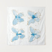 Blauer Wasserfarbenfrost Wandteppich (Vorderseite)