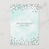 Blauer Wasserfarbensilber für die Hochzeitsrichtun Begleitkarte (Rückseite)