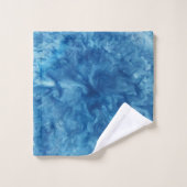 Blauer Wasserfarbensturm Badhandtuch Set (Waschlappen)